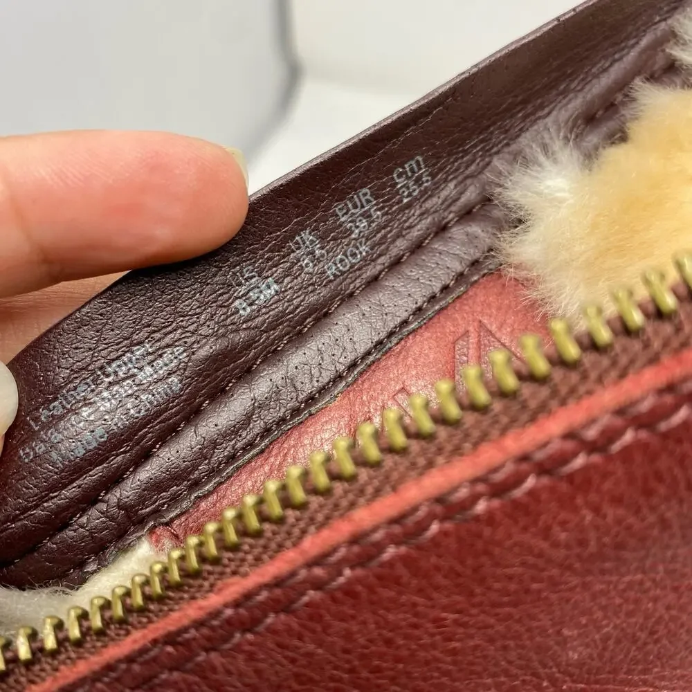 Naya Rook Snow Distressed Red Leather Faux Fur Lined Zip Womens Size 8.5